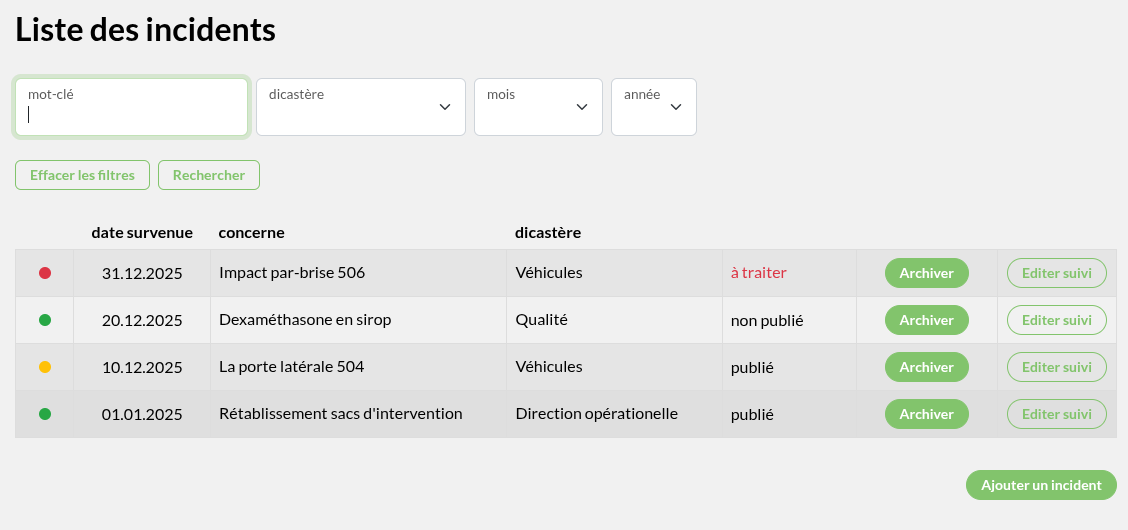 Hygie écran incident